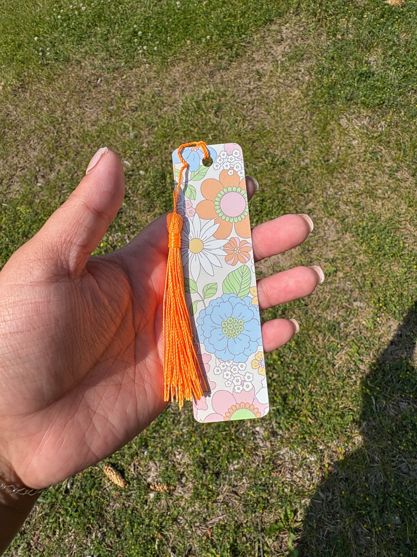 “Retro Bloom” Aluminum Bookmark