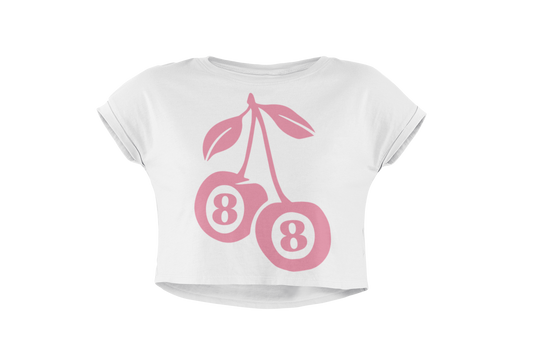 8 Ball Cherries Crop Top