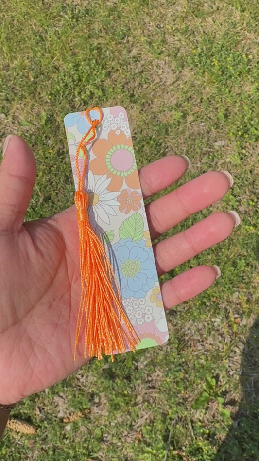 “Retro Bloom” Aluminum Bookmark